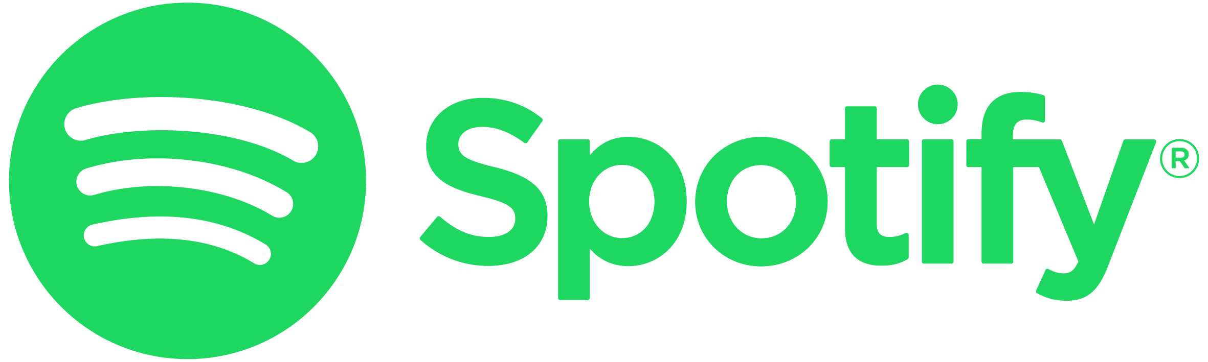 Cosmopolitanschool Berlin Spotify-Logo mit einem leuchtend grünen Kreis mit drei gebogenen weißen Linien im Inneren, die Schallwellen ähneln, neben dem Wort Spotify in fetten, grünen Buchstaben auf weißem Hintergrund. loading=